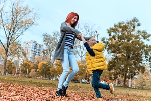 mother and child enjoying life