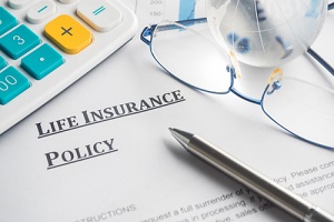 life insurance document with calculator and specs