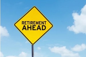 signboard says retirement ahead