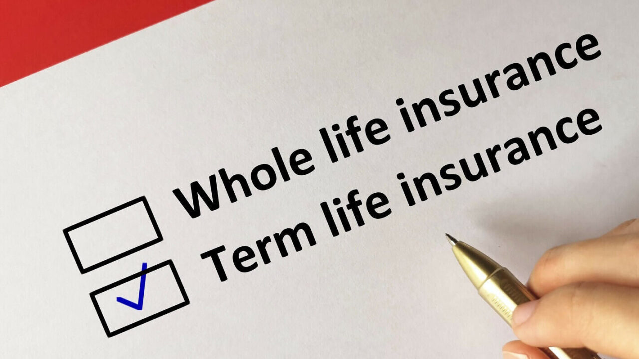 man selecting term life insurance over whole life insurance
