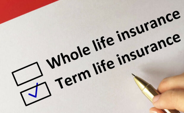 man selecting term life insurance over whole life insurance