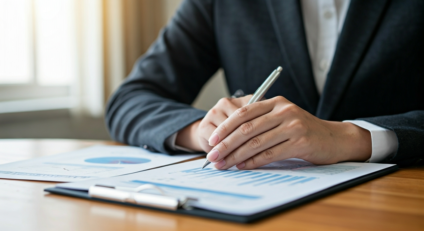 person reviewing annuity documents