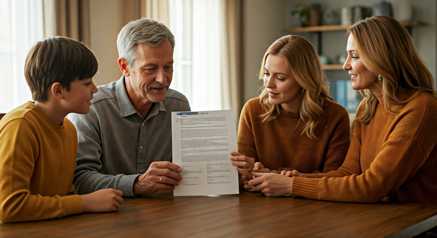 Family reviews life insurance trust