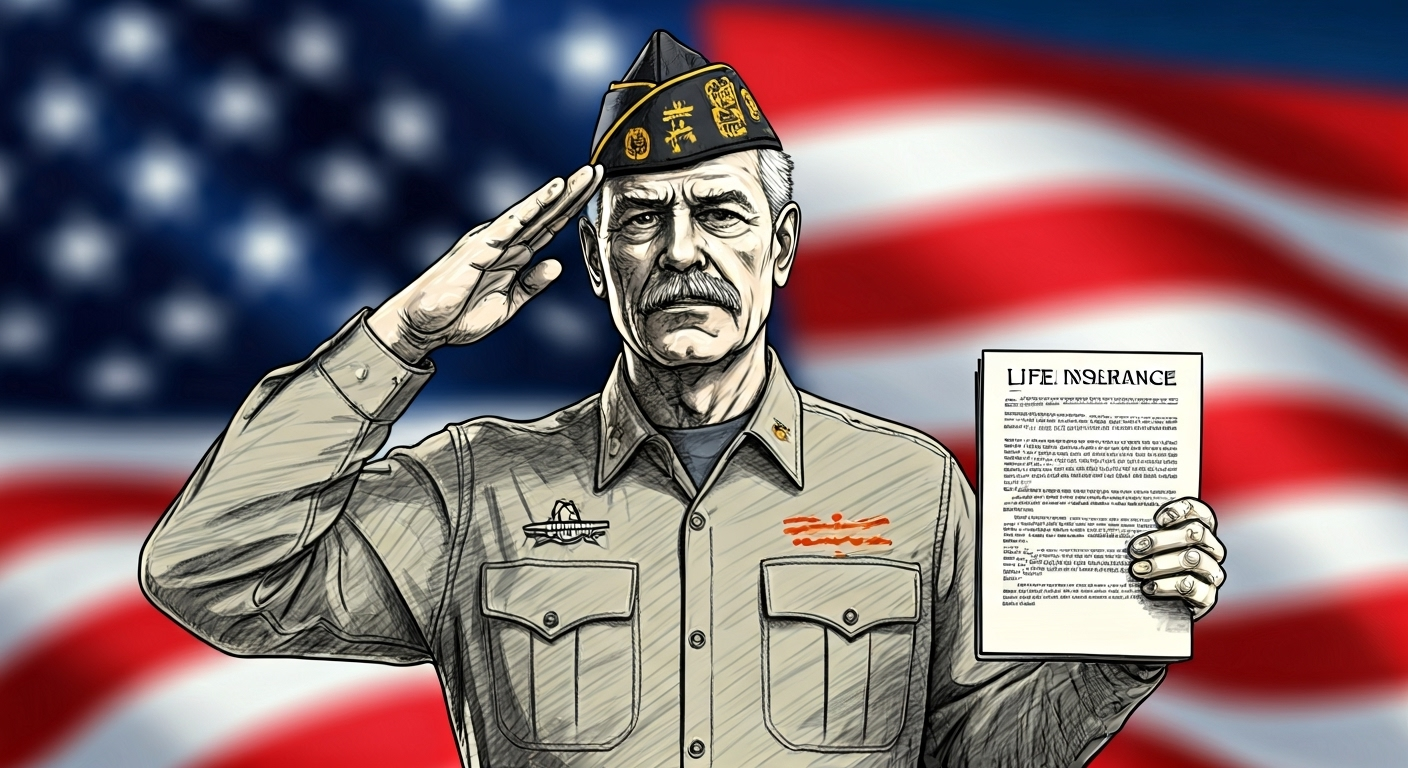 veteran saluting with document