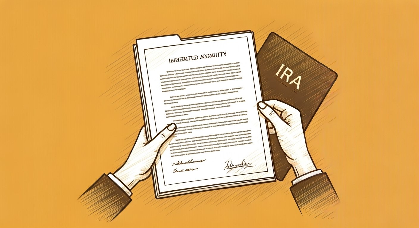 Hands holding annuity and IRA folders