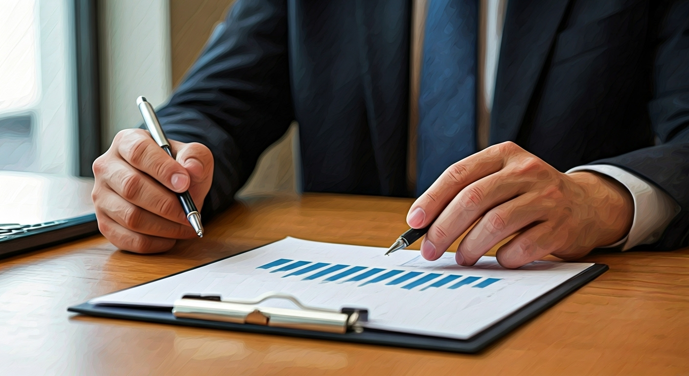 Person reviewing annuity documents