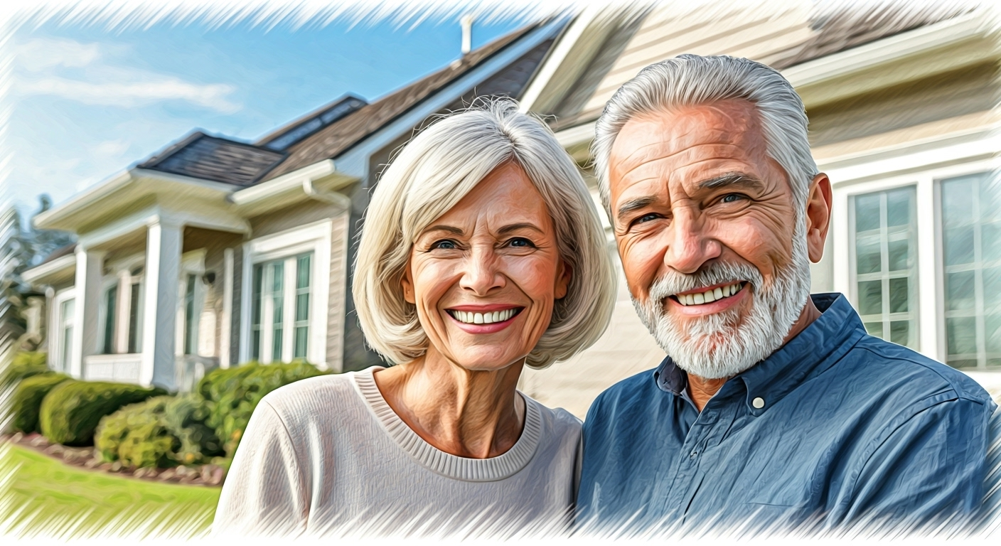 Senior couple happy at home